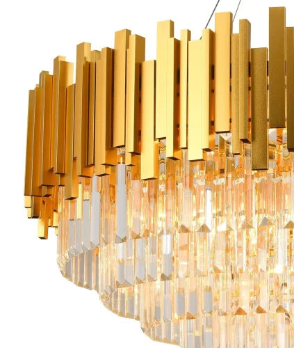 Люстра подвесная VERTIGO 81440/12C GOLD Natali Kovaltseva золотая прозрачная на 14 ламп, основание золотое в стиле классический  фото 3
